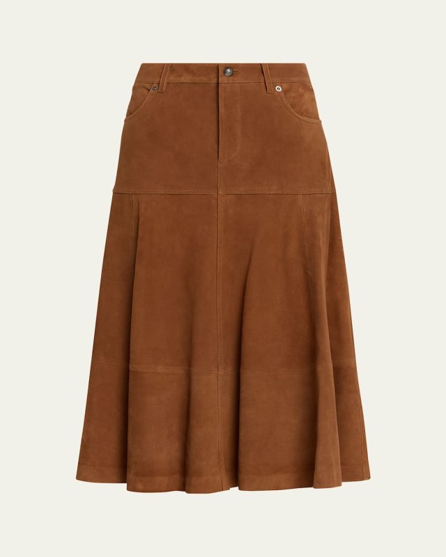 Matty Paneled Suede Midi Skirt